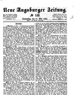 Neue Augsburger Zeitung Donnerstag 31. Mai 1860