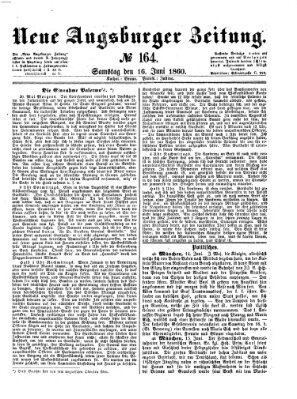 Neue Augsburger Zeitung Samstag 16. Juni 1860