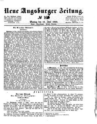 Neue Augsburger Zeitung Montag 18. Juni 1860