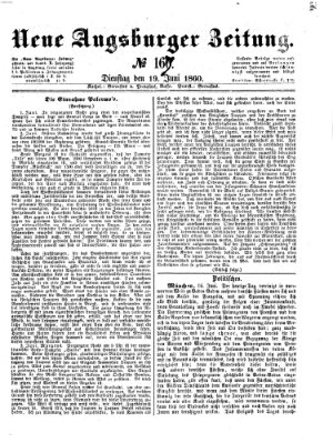 Neue Augsburger Zeitung Dienstag 19. Juni 1860