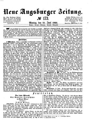 Neue Augsburger Zeitung Montag 25. Juni 1860