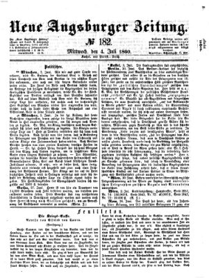 Neue Augsburger Zeitung Mittwoch 4. Juli 1860