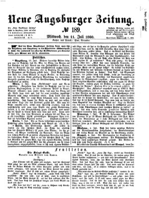 Neue Augsburger Zeitung Mittwoch 11. Juli 1860