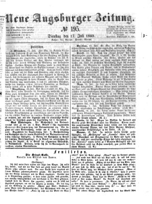 Neue Augsburger Zeitung Dienstag 17. Juli 1860