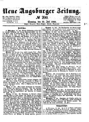 Neue Augsburger Zeitung Sonntag 22. Juli 1860