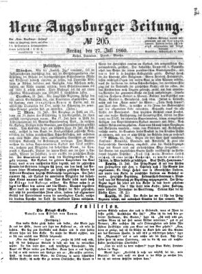 Neue Augsburger Zeitung Freitag 27. Juli 1860