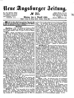 Neue Augsburger Zeitung Montag 6. August 1860