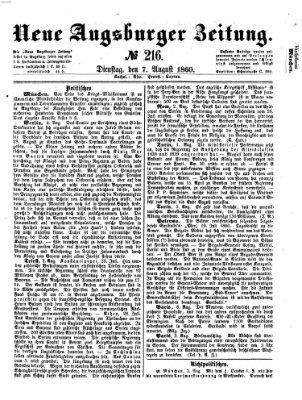 Neue Augsburger Zeitung Dienstag 7. August 1860