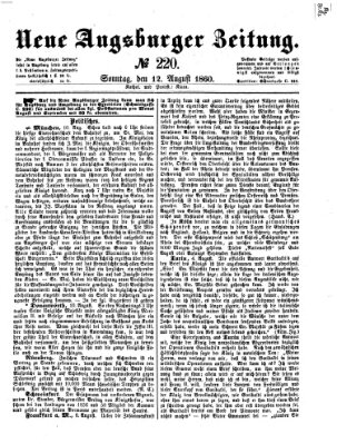 Neue Augsburger Zeitung Sonntag 12. August 1860