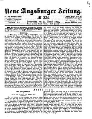 Neue Augsburger Zeitung Donnerstag 16. August 1860