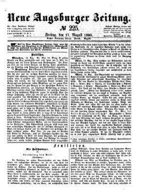 Neue Augsburger Zeitung Freitag 17. August 1860