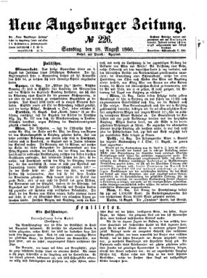 Neue Augsburger Zeitung Samstag 18. August 1860