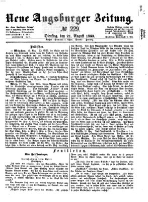 Neue Augsburger Zeitung Dienstag 21. August 1860