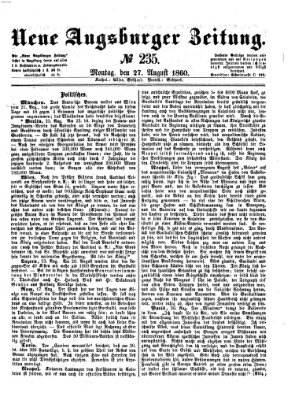 Neue Augsburger Zeitung Montag 27. August 1860