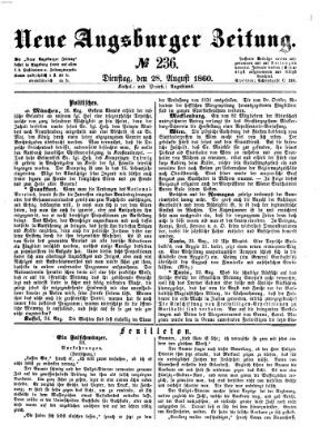 Neue Augsburger Zeitung Dienstag 28. August 1860