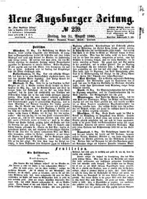 Neue Augsburger Zeitung Freitag 31. August 1860