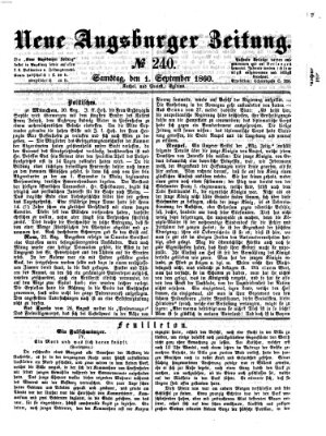 Neue Augsburger Zeitung Samstag 1. September 1860