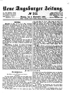 Neue Augsburger Zeitung Montag 3. September 1860