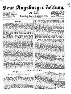 Neue Augsburger Zeitung Donnerstag 6. September 1860