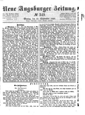 Neue Augsburger Zeitung Montag 10. September 1860