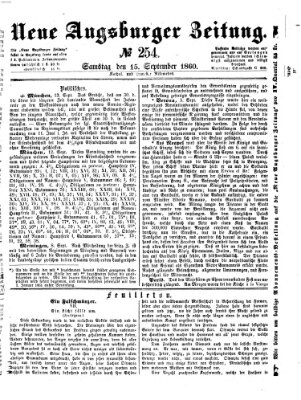 Neue Augsburger Zeitung Samstag 15. September 1860