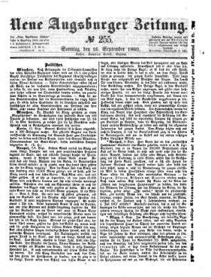 Neue Augsburger Zeitung Sonntag 16. September 1860