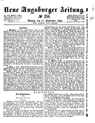 Neue Augsburger Zeitung Montag 17. September 1860