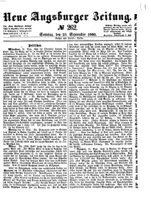 Neue Augsburger Zeitung Sonntag 23. September 1860