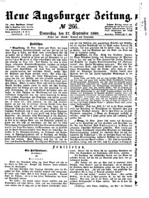 Neue Augsburger Zeitung Donnerstag 27. September 1860