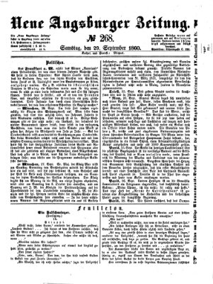 Neue Augsburger Zeitung Samstag 29. September 1860