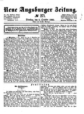 Neue Augsburger Zeitung Dienstag 2. Oktober 1860