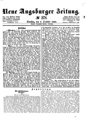 Neue Augsburger Zeitung Dienstag 9. Oktober 1860