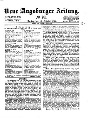 Neue Augsburger Zeitung Freitag 12. Oktober 1860