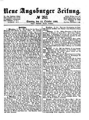 Neue Augsburger Zeitung Sonntag 14. Oktober 1860