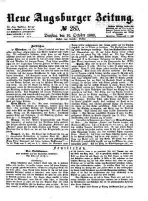 Neue Augsburger Zeitung Dienstag 16. Oktober 1860