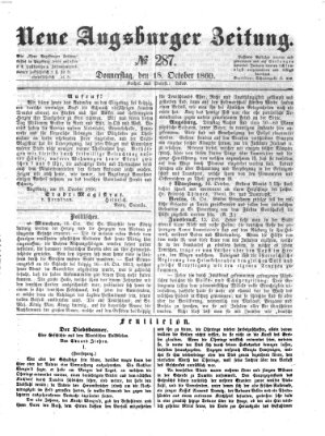 Neue Augsburger Zeitung Donnerstag 18. Oktober 1860