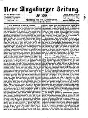 Neue Augsburger Zeitung Samstag 20. Oktober 1860