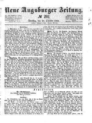 Neue Augsburger Zeitung Dienstag 23. Oktober 1860