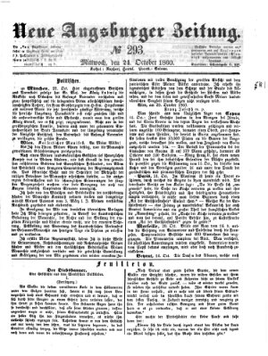 Neue Augsburger Zeitung Mittwoch 24. Oktober 1860