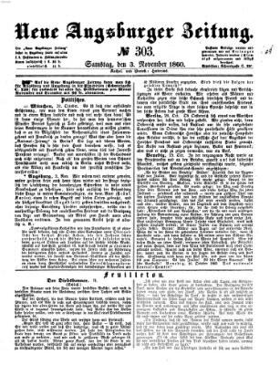 Neue Augsburger Zeitung Samstag 3. November 1860