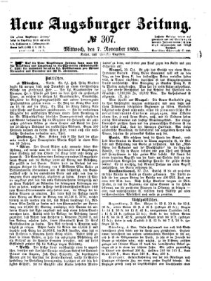 Neue Augsburger Zeitung Mittwoch 7. November 1860