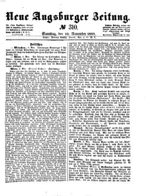 Neue Augsburger Zeitung Samstag 10. November 1860