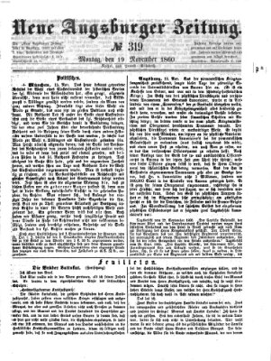 Neue Augsburger Zeitung Montag 19. November 1860