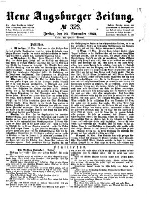 Neue Augsburger Zeitung Freitag 23. November 1860