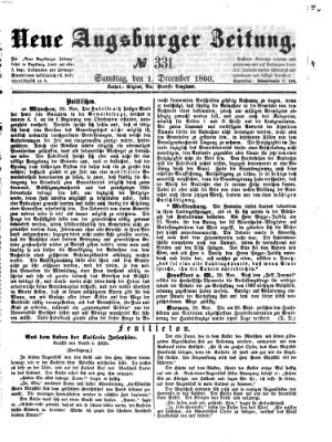 Neue Augsburger Zeitung Samstag 1. Dezember 1860