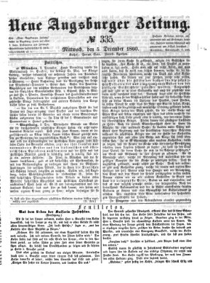 Neue Augsburger Zeitung Mittwoch 5. Dezember 1860