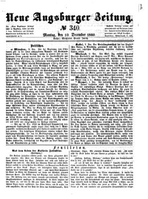 Neue Augsburger Zeitung Montag 10. Dezember 1860