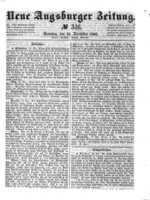 Neue Augsburger Zeitung Sonntag 16. Dezember 1860