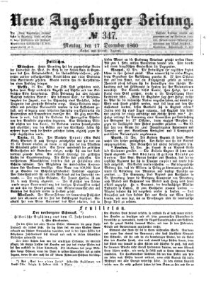 Neue Augsburger Zeitung Montag 17. Dezember 1860