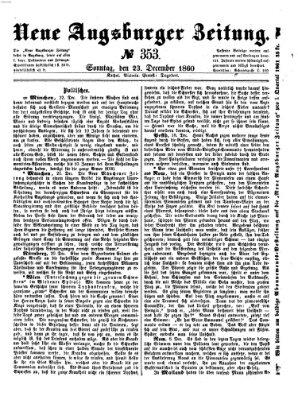 Neue Augsburger Zeitung Sonntag 23. Dezember 1860